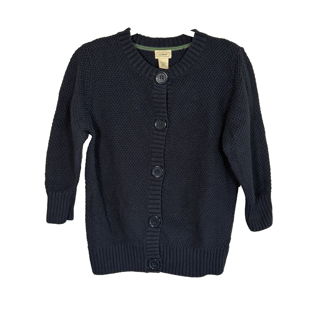 LL Bean Womens Navy Button Down Cardigan M